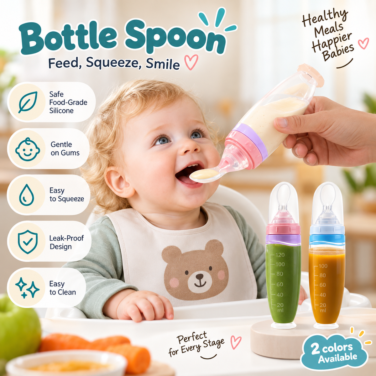 GABYSTEE™ Silicone Squeeze Food Feeder with Spoon