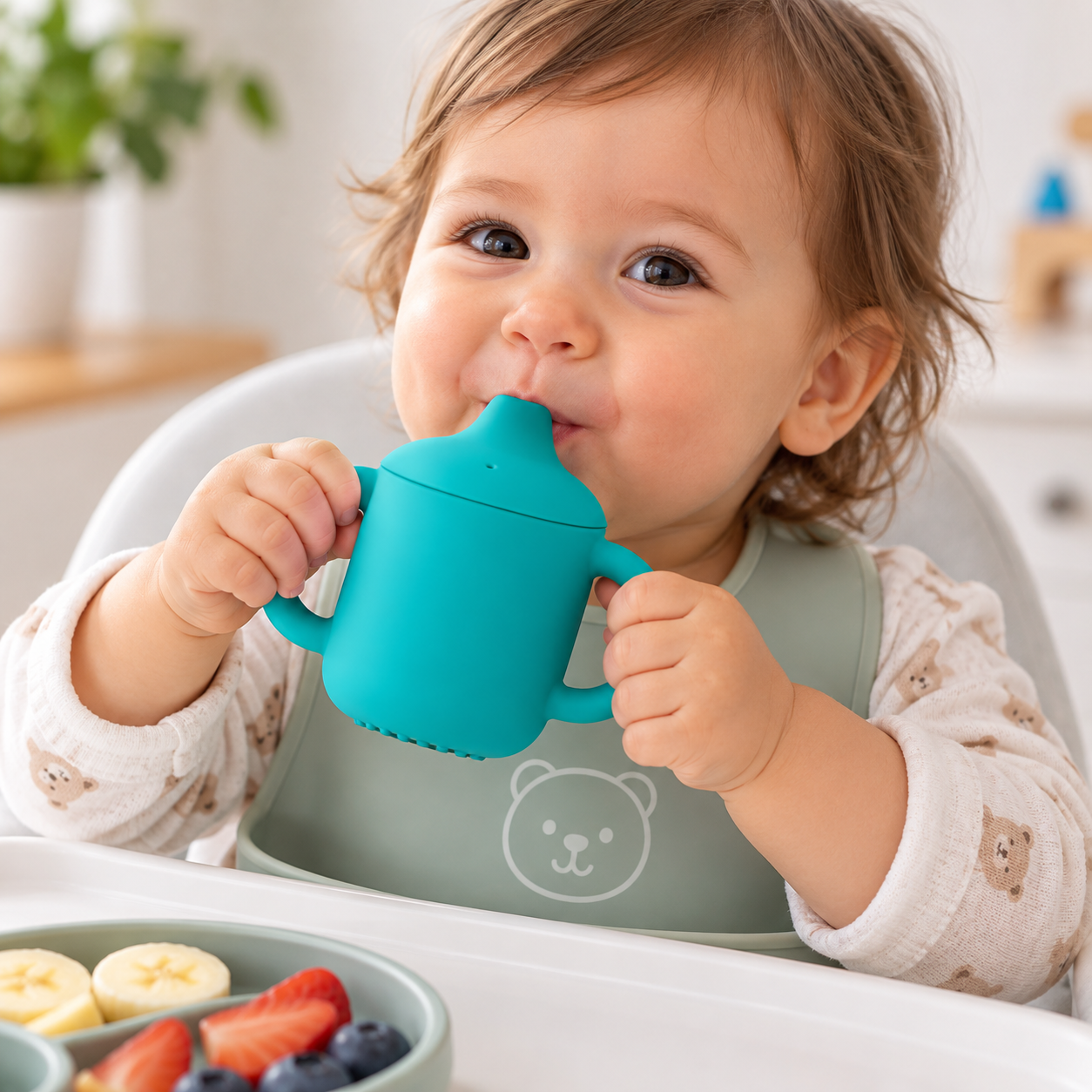 Learning Cup with Handles – Teal