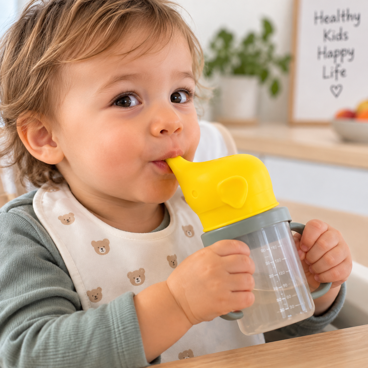 Elephant Silicone Cup Lids for Kids