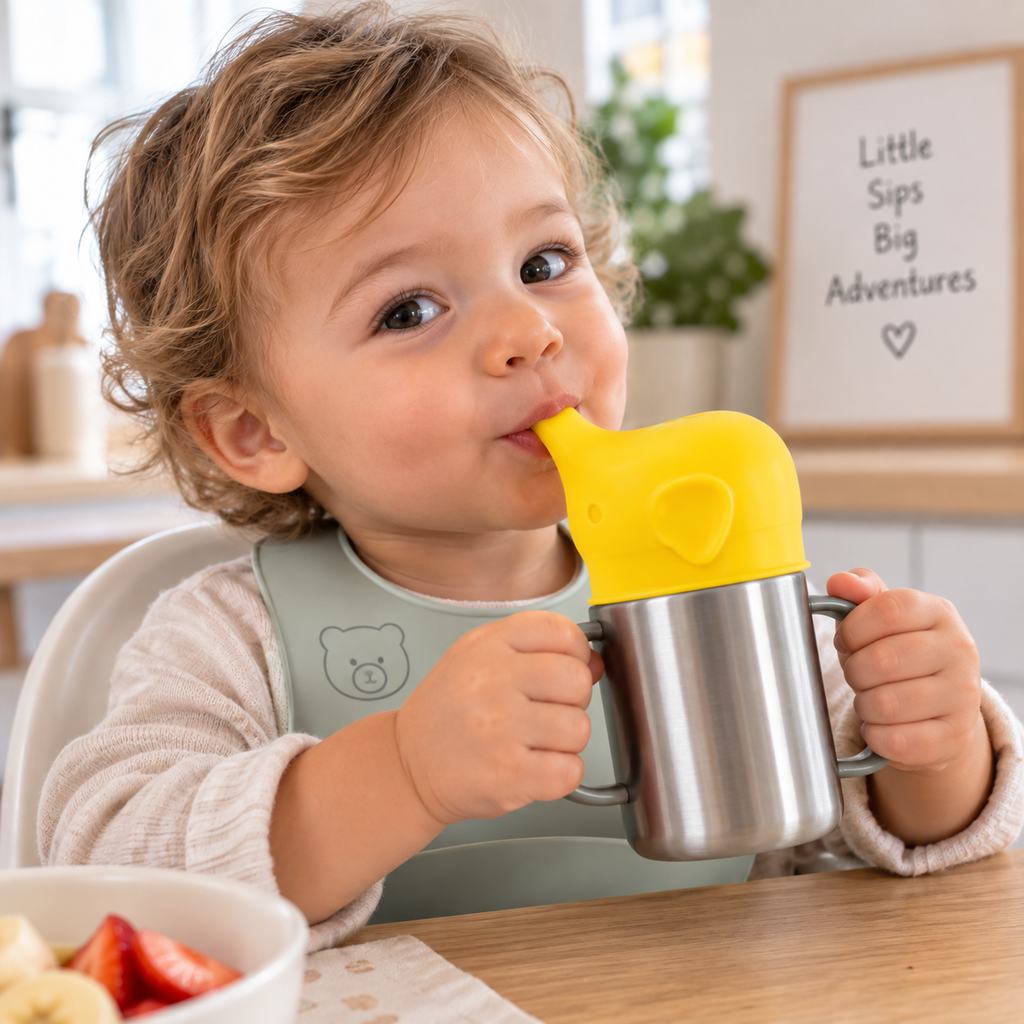Elephant Silicone Cup Lids for Kids