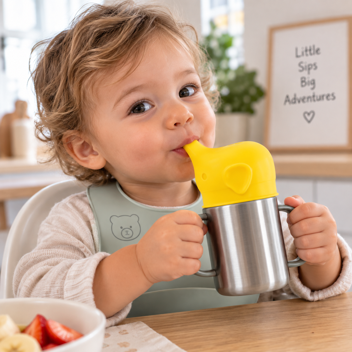 Elephant Silicone Cup Lids for Kids