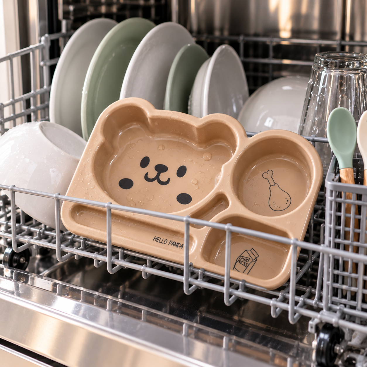 Bear Divided Suction Plate – Stay-Put Silicone Plate for Baby-Led Weaning