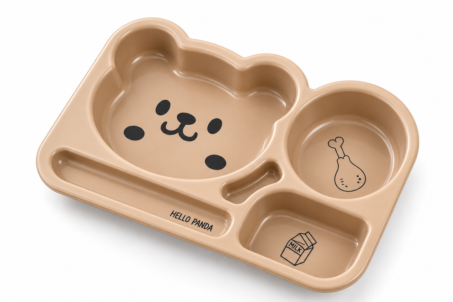 Bear Divided Suction Plate – Stay-Put Silicone Plate for Baby-Led Weaning