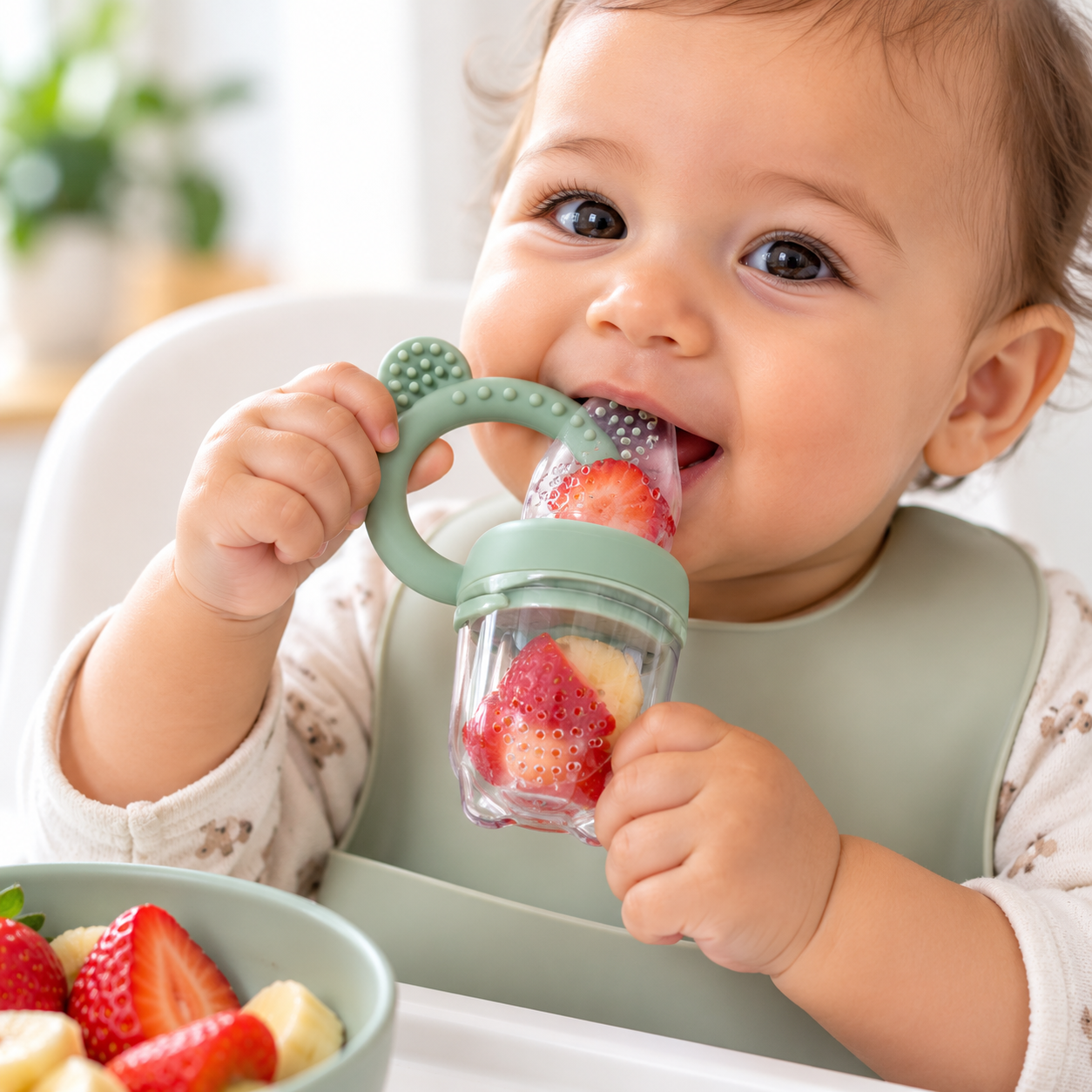 Fruit Feeder Pacifier – Silicone Teether & Fruit Feeder (2-in-1)