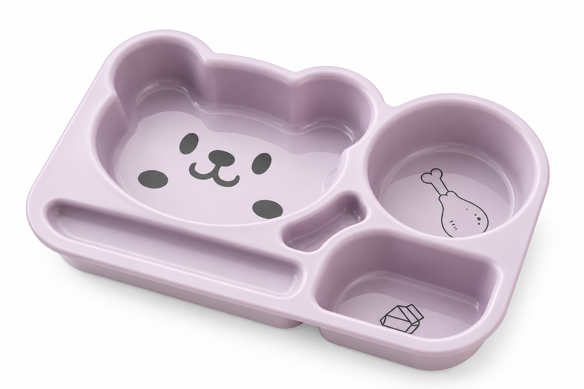 Bear Divided Suction Plate – Stay-Put Silicone Plate for Baby-Led Weaning