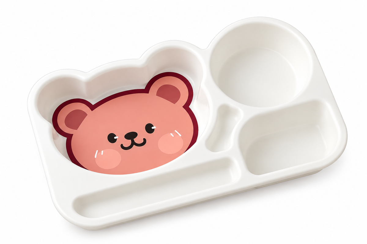 Bear Divided Suction Plate – Stay-Put Silicone Plate for Baby-Led Weaning