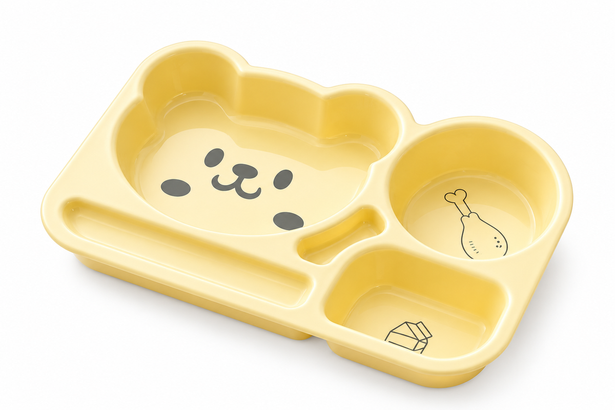 Bear Divided Suction Plate – Stay-Put Silicone Plate for Baby-Led Weaning