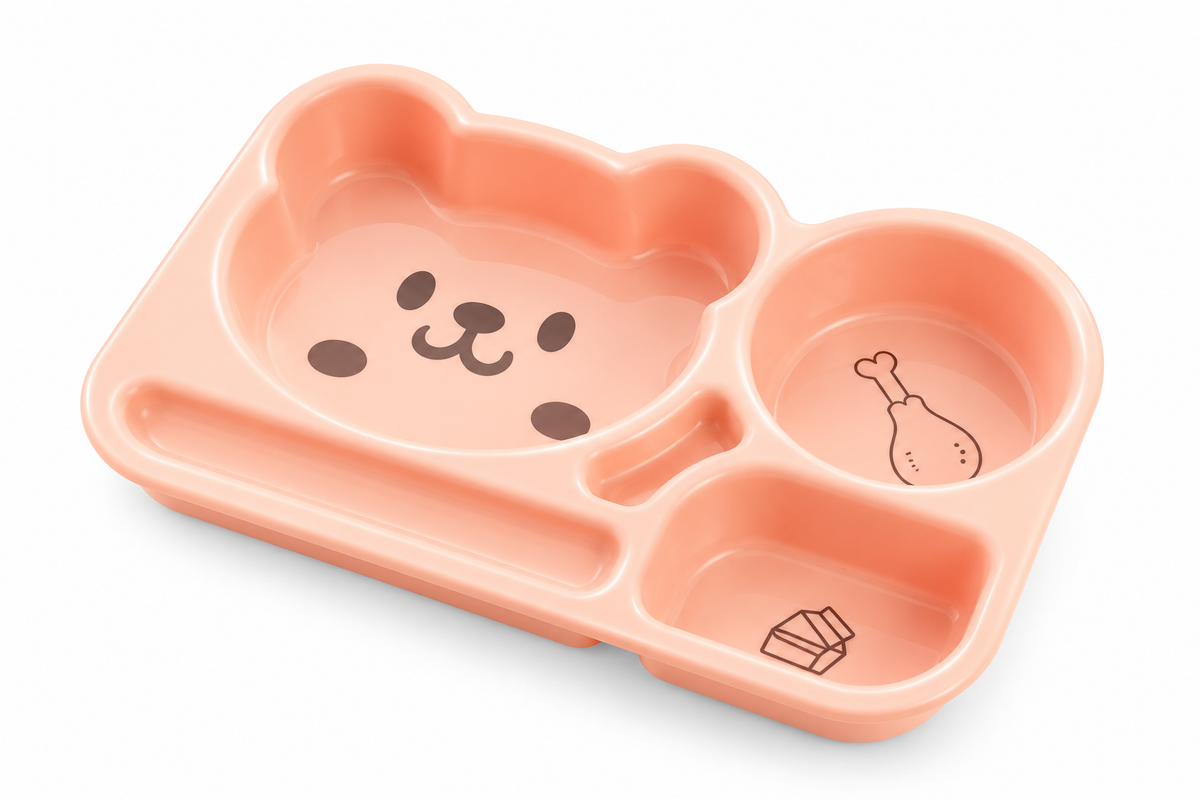 Bear Divided Suction Plate – Stay-Put Silicone Plate for Baby-Led Weaning