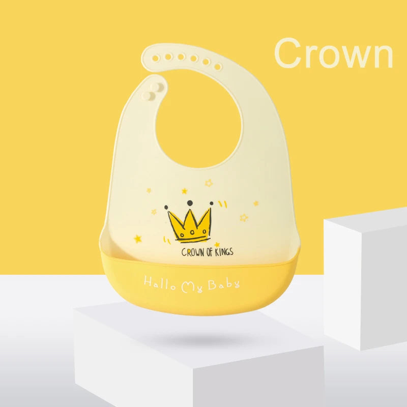 GABYSTEE™ Silicone Baby Bib – Waterproof Cartoon Designs, BPA-Free & Adjustable
