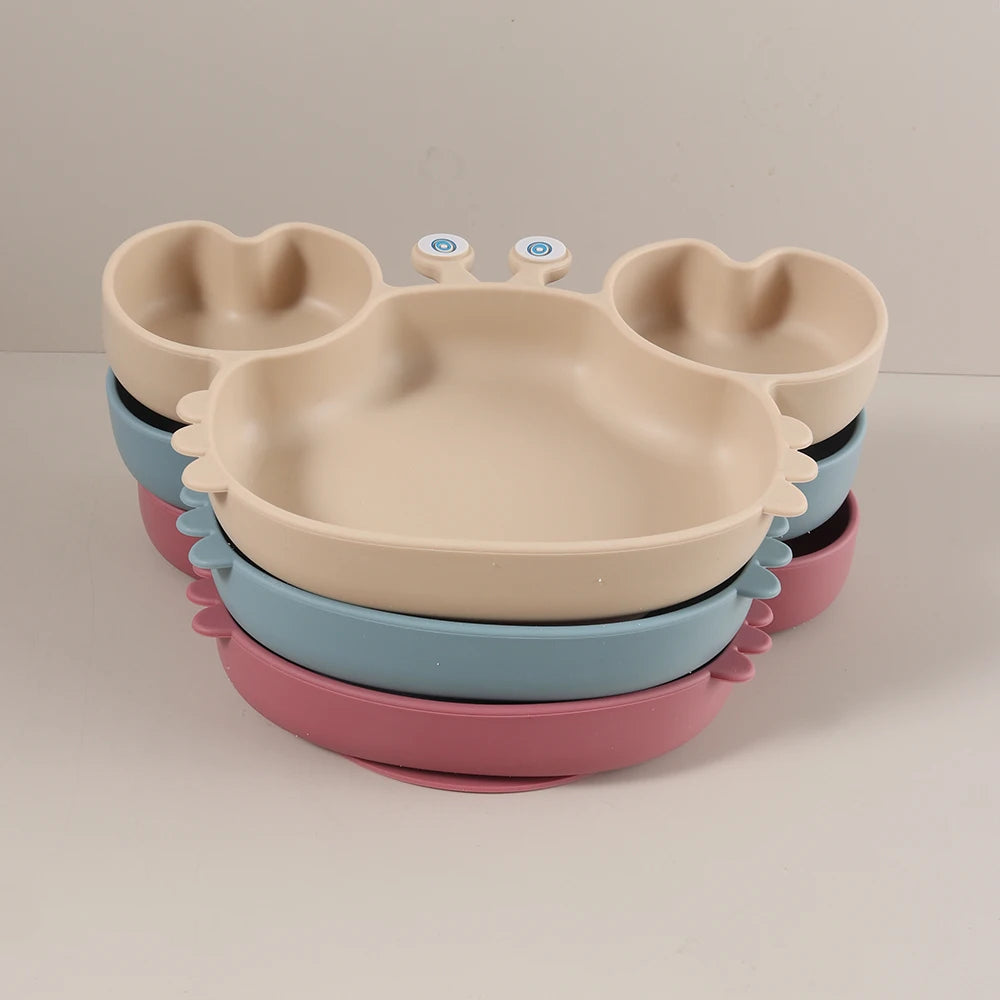 GABYSTEE™ Crab Silicone Divided Plate & Utensil Set