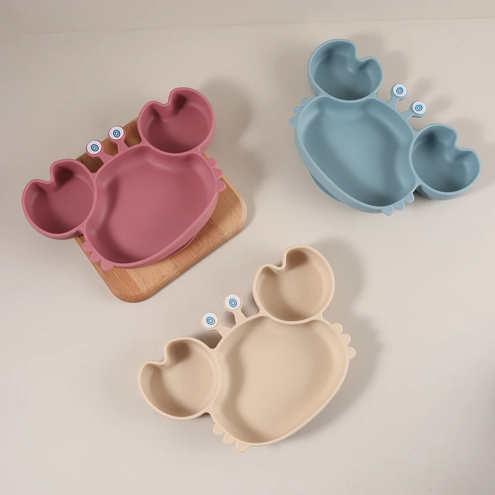 GABYSTEE™ Crab Silicone Divided Plate & Utensil Set