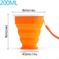 GABYSTEE™ Portable Folding Silicone Cup with Lid – 200ml, BPA-Free Travel Cup