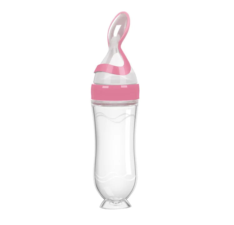 GABYSTEE™ Silicone Squeeze Feeding Bottle with Training Spoon