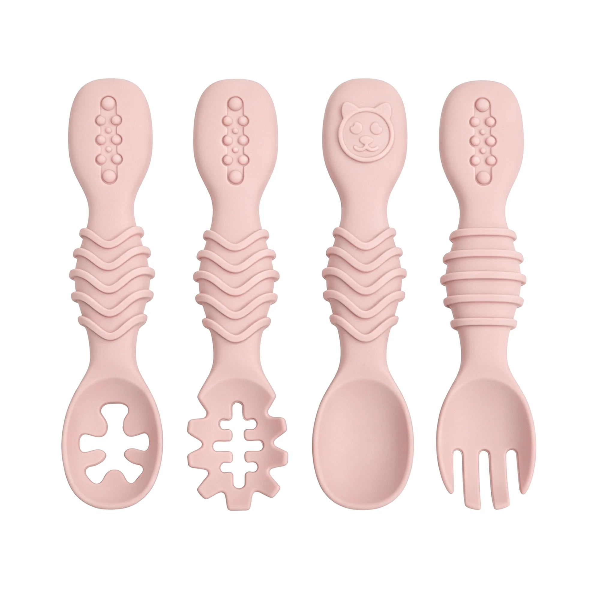 GABYSTEE™ 4-Piece Silicone Baby Spoon & Fork Set – Soft, Microwave & Dishwasher Safe