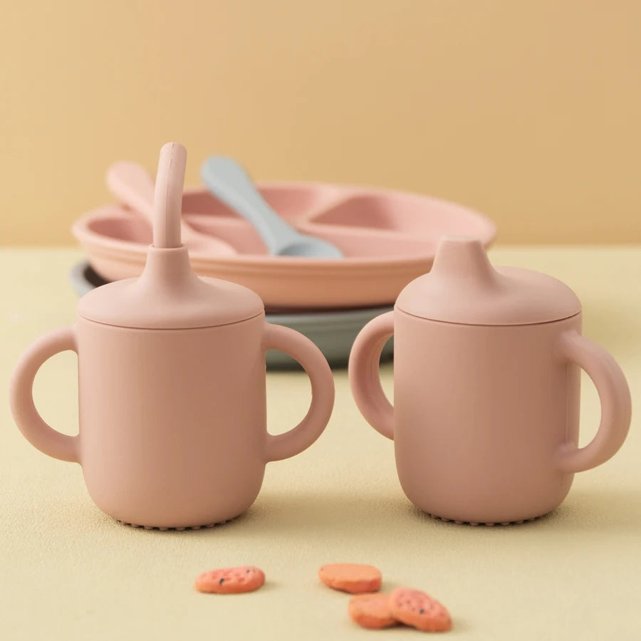 GABYSTEE™ Silicone Baby Sippy Cup with Double Lids – Portable & BPA-Free