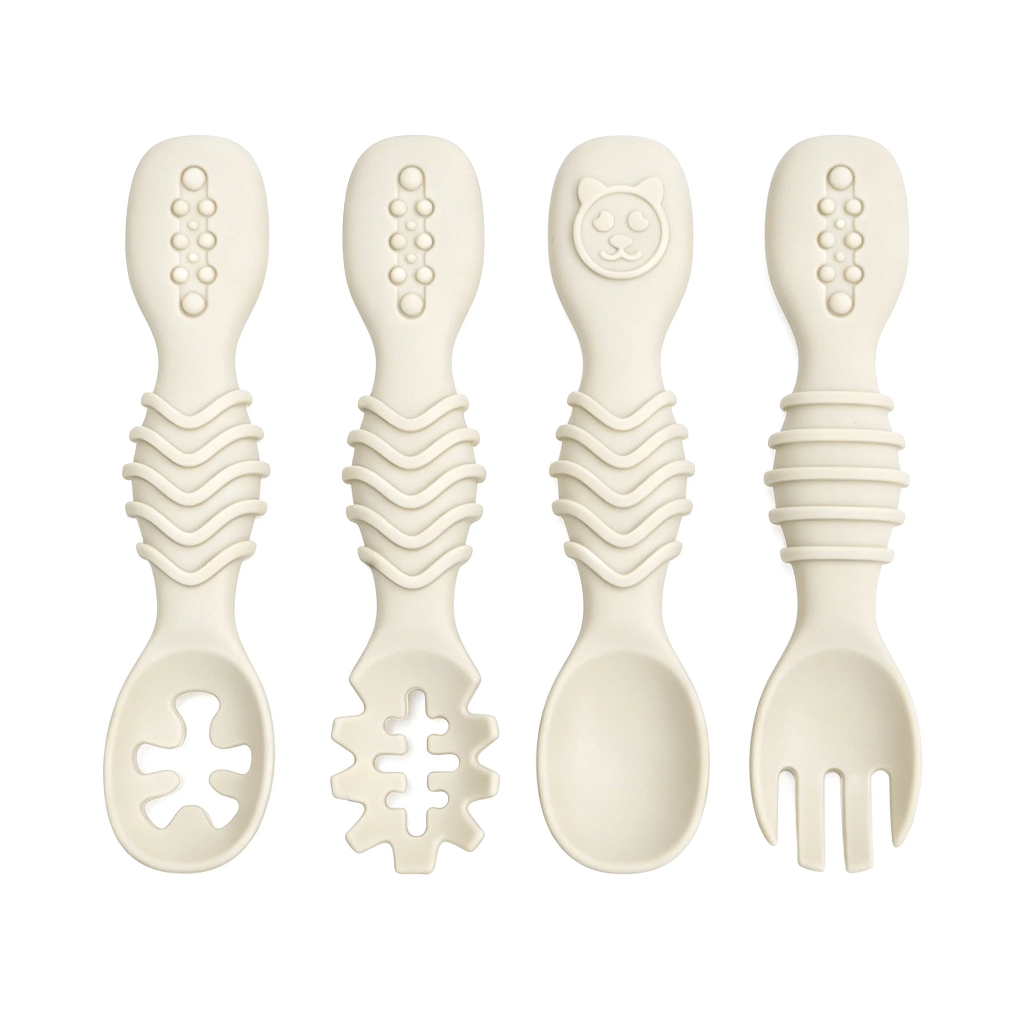 GABYSTEE™ 4-Piece Silicone Baby Spoon & Fork Set – Soft, Microwave & Dishwasher Safe