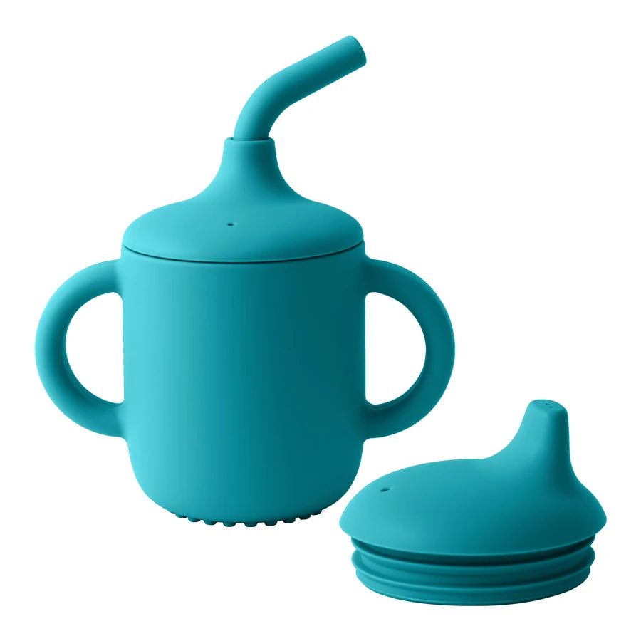 GABYSTEE™ Silicone Baby Sippy Cup with Double Lids – Portable & BPA-Free