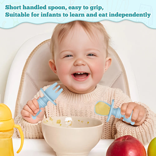 GABYSTEE™ 5-Piece Self-Feeding Silicone Spoon Set with Choking Guard – Baby Weaning