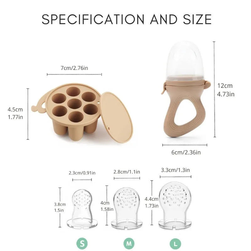 GABYSTEE™ Silicone Fruit Feeder & Freezer Tray Set (5-Piece)