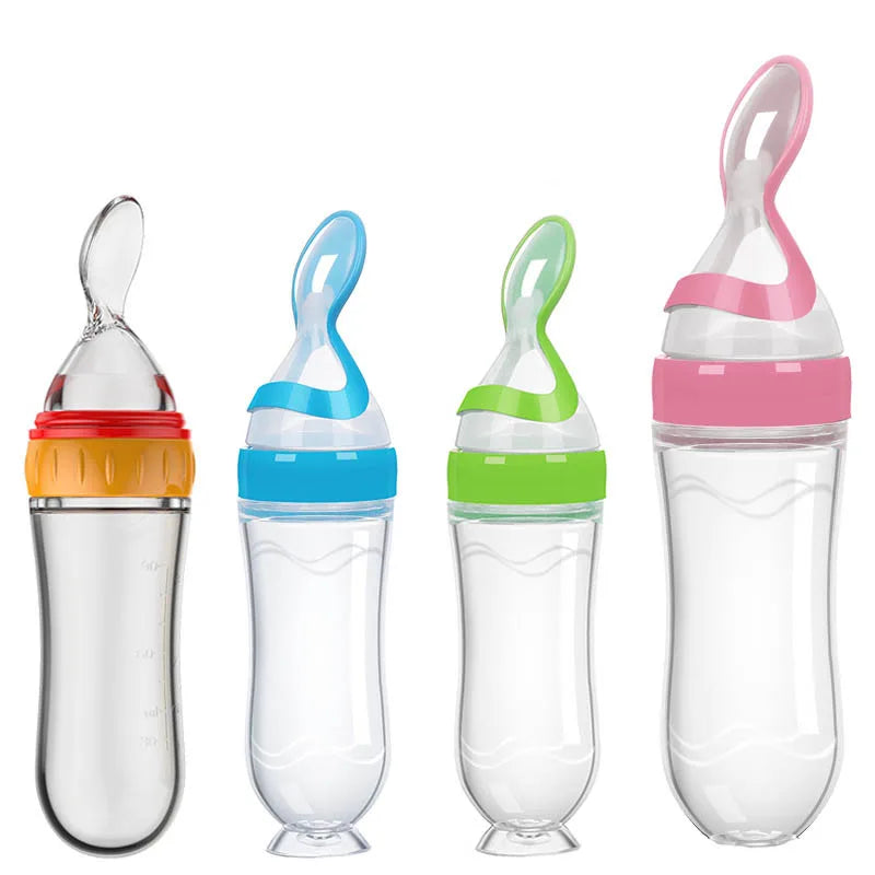 GABYSTEE™ Silicone Squeeze Feeding Bottle with Training Spoon