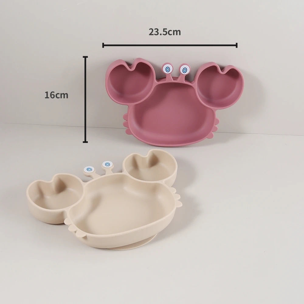 GABYSTEE™ Crab Silicone Divided Plate & Utensil Set
