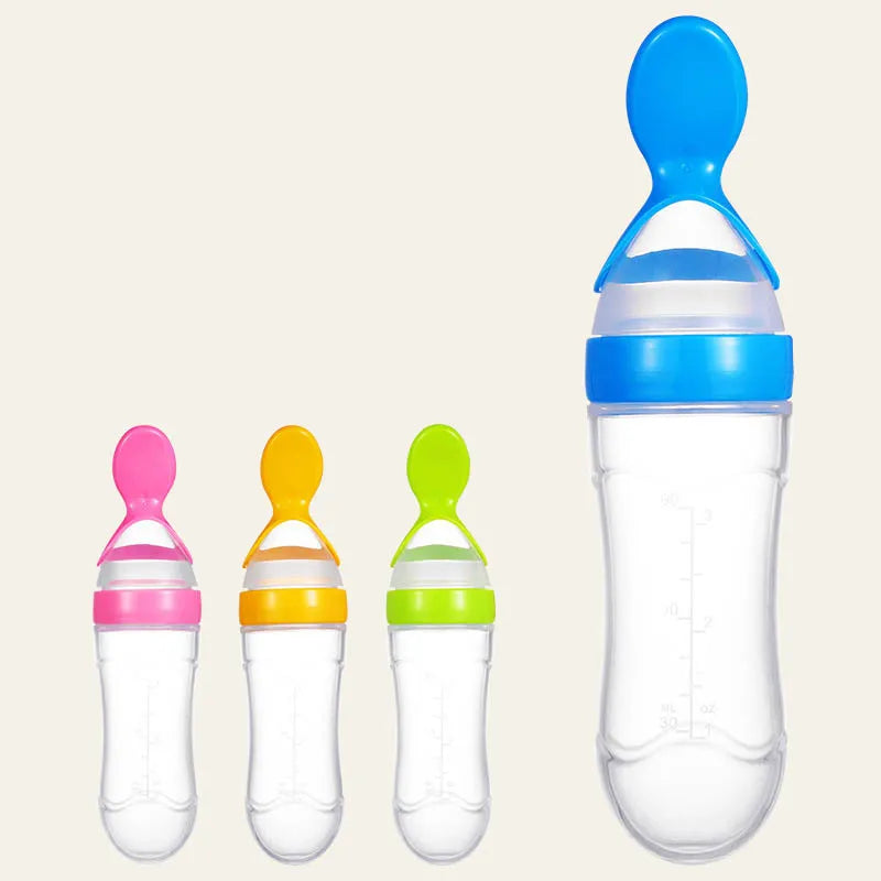 GABYSTEE™ Silicone Squeeze Feeding Bottle with Training Spoon