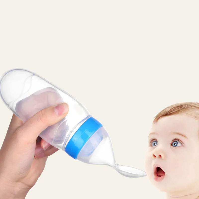 GABYSTEE™ Silicone Squeeze Feeding Bottle with Training Spoon