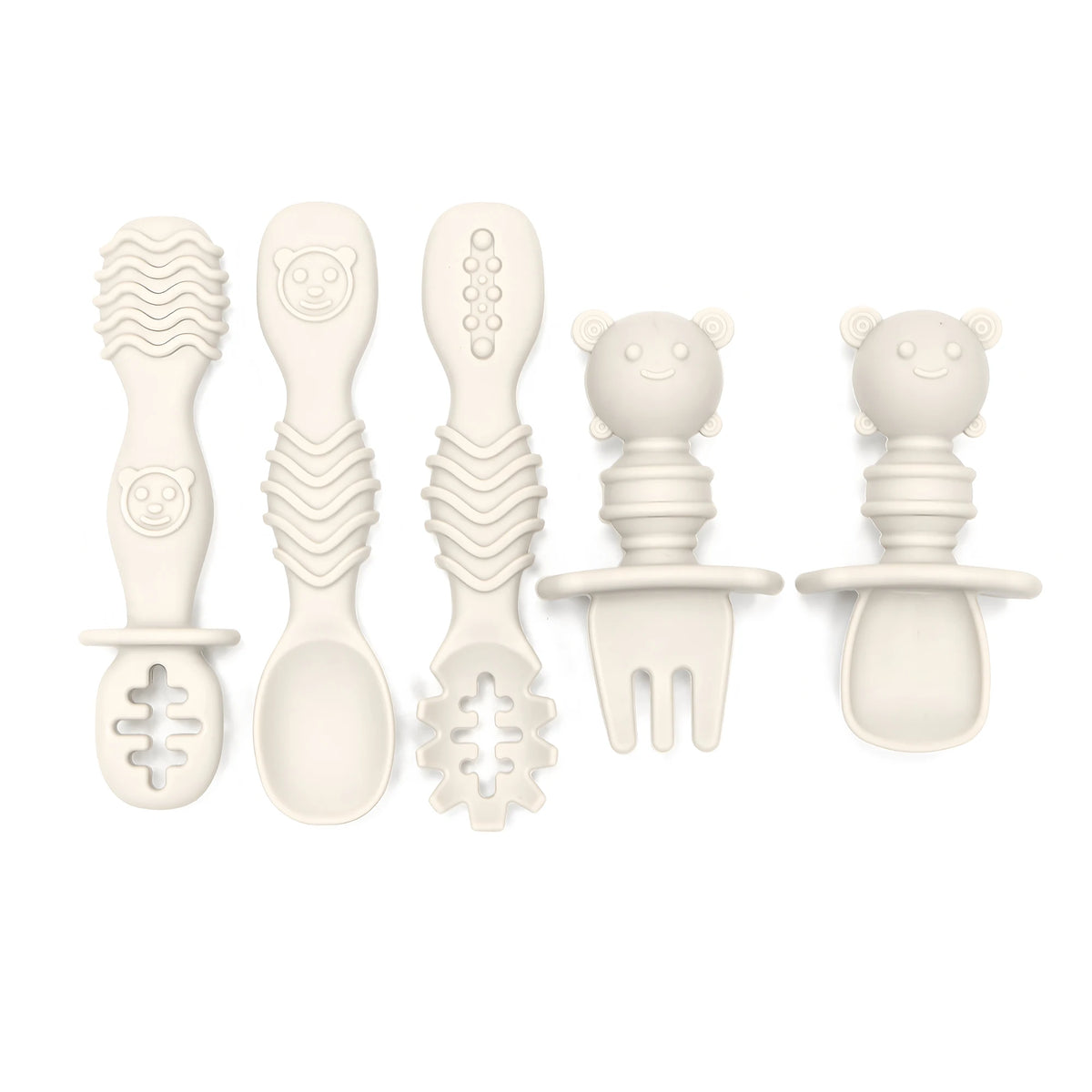 GABYSTEE™ 5-Piece Self-Feeding Silicone Spoon Set with Choking Guard – Baby Weaning