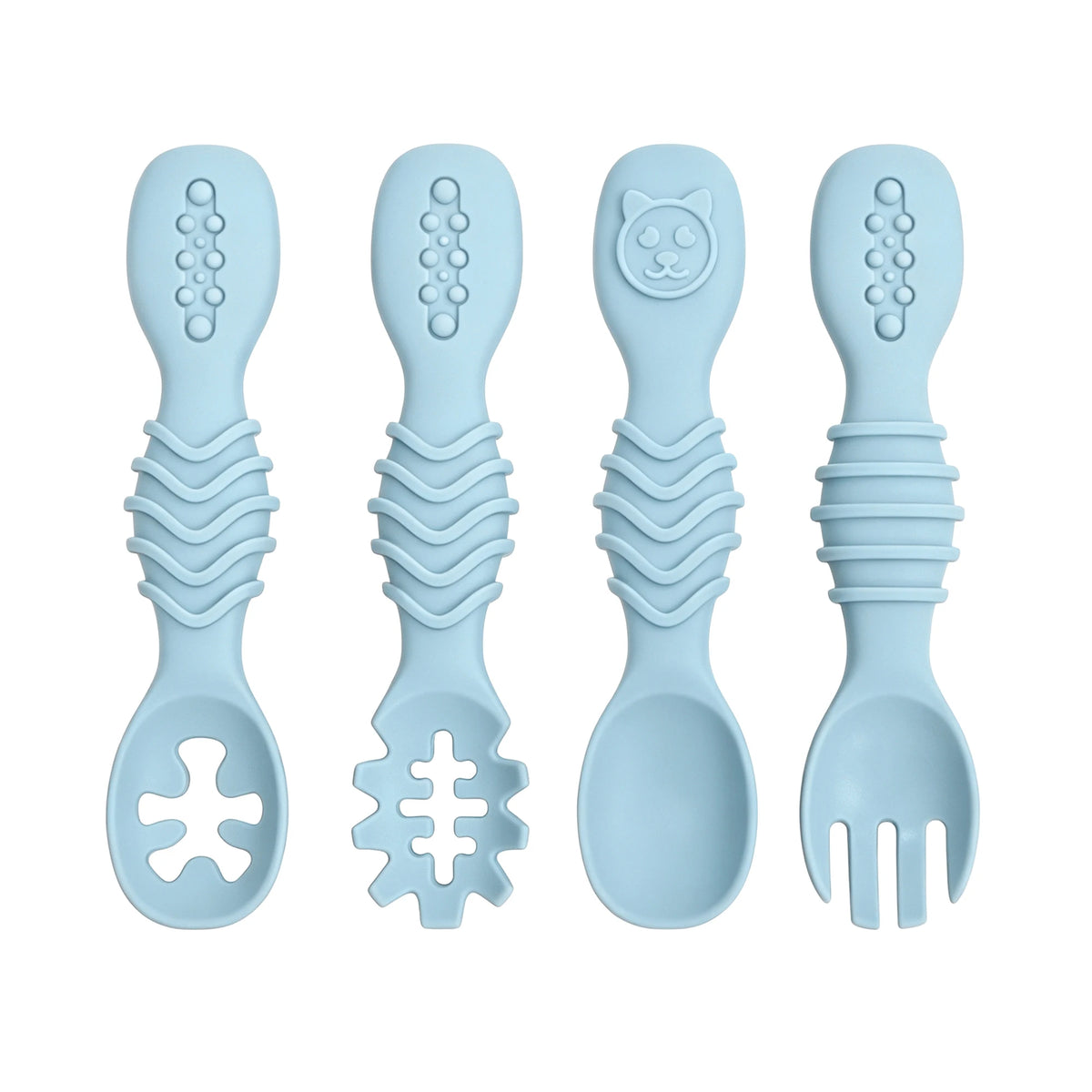 GABYSTEE™ 4-Piece Silicone Baby Spoon & Fork Set – Soft, Microwave & Dishwasher Safe