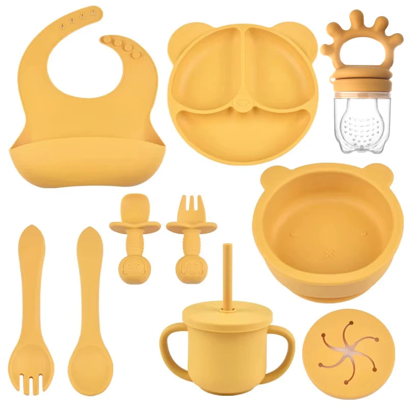 9-Piece BPA-Free Silicone Baby Feeding Set