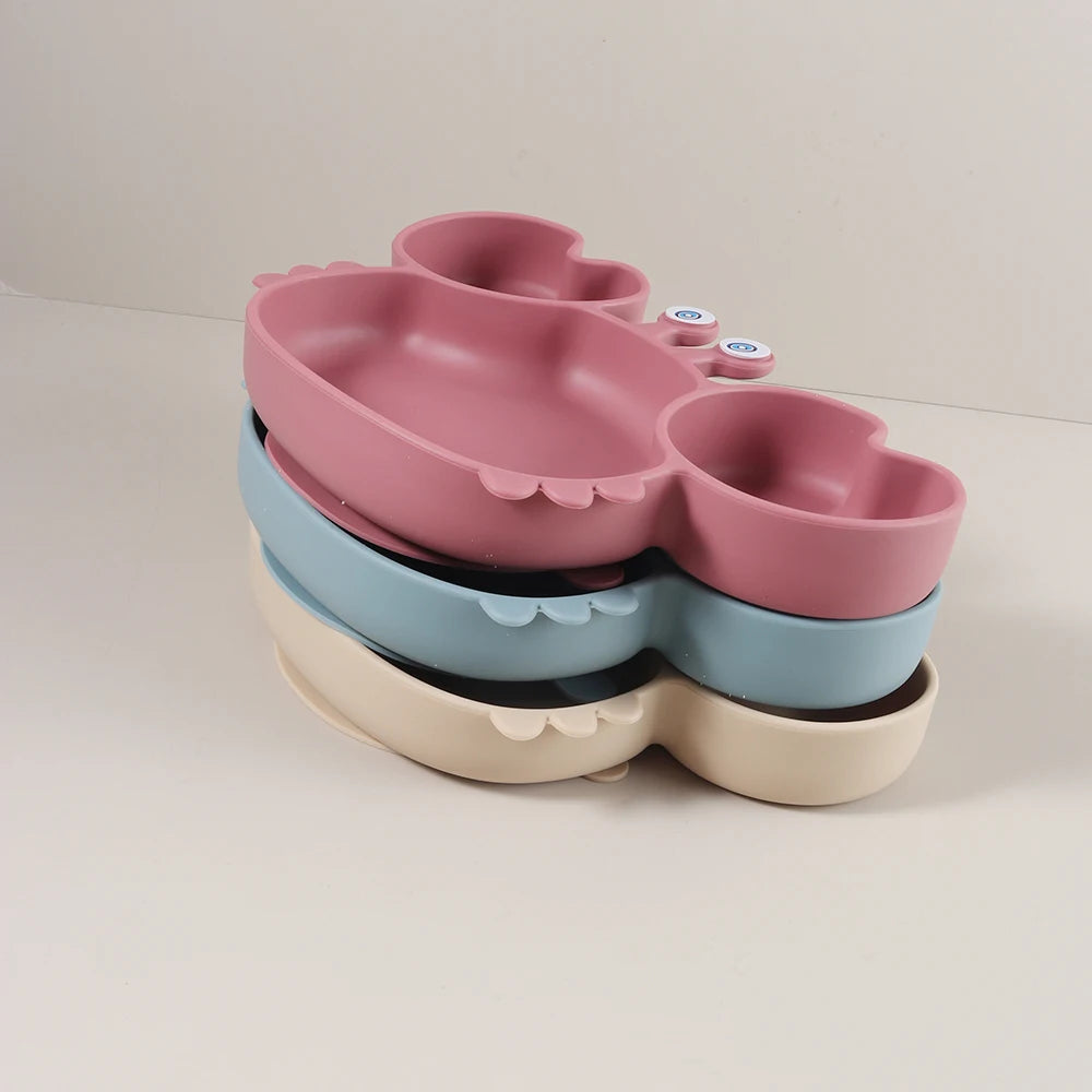 GABYSTEE™ Crab Silicone Divided Plate & Utensil Set